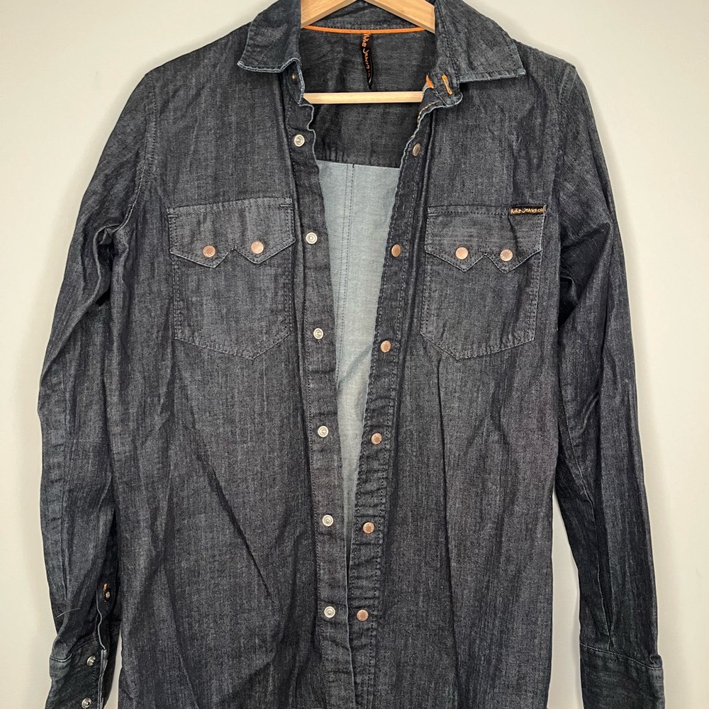 Nudie Jeans Charcoal Denim Shirt Jacket